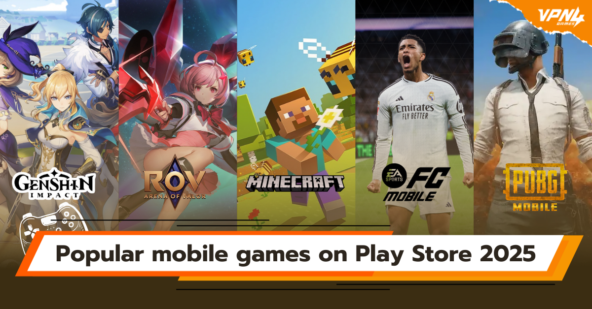 Popular mobile games on Play Store 2025